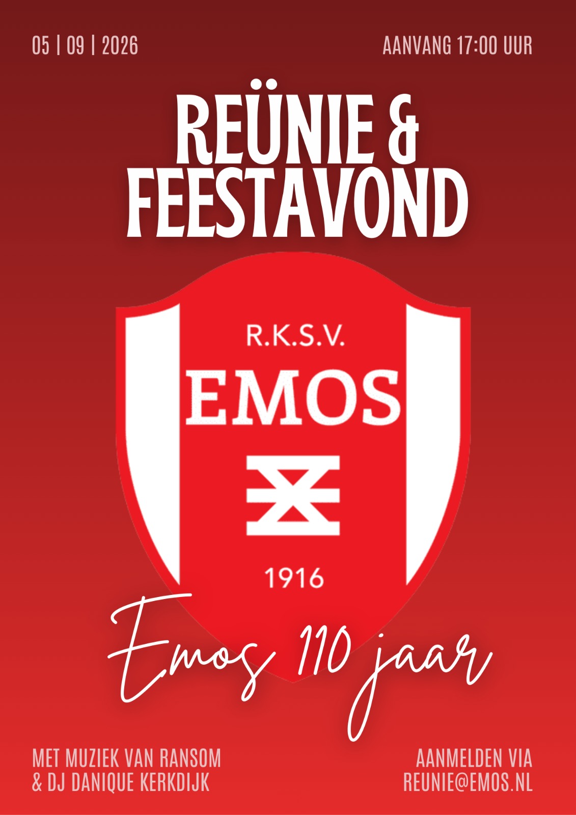 Reünie en Feestavond EMOS 110-jaar op 5 September